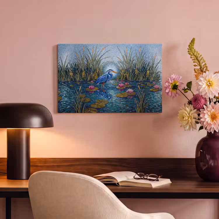Canvas schilderij - Vogel - Water - Natuur - Abstract - Blauw — 3