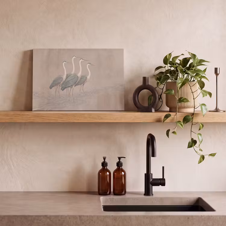 Canvas schilderij - Vogel - Water - Natuur - Vintage — 2