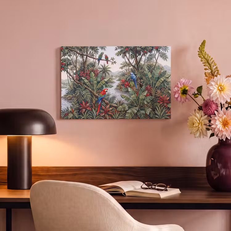 Canvas schilderij - Vogel - Jungle - Natuur - Mozaïek - Groen — 3