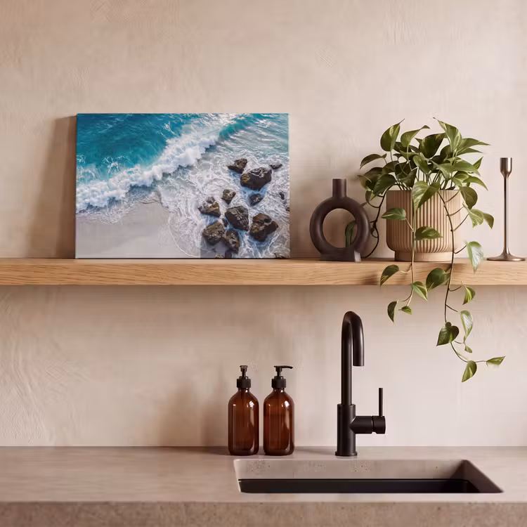 Canvas schilderij - Zee - Golf - Strand - Natuur - Blauw — 2