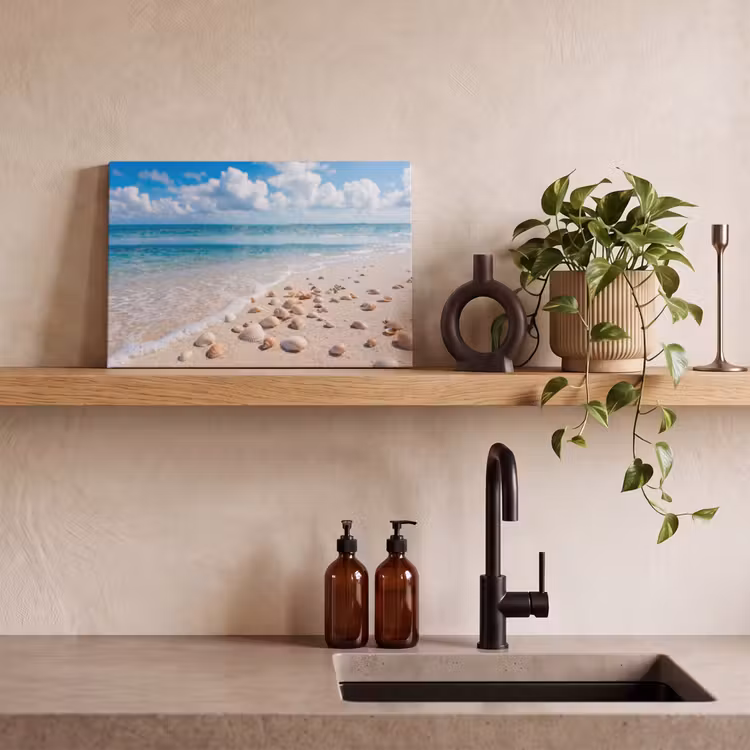 Canvas schilderij - Schelpen - Strand - Natuur - Beige — 2