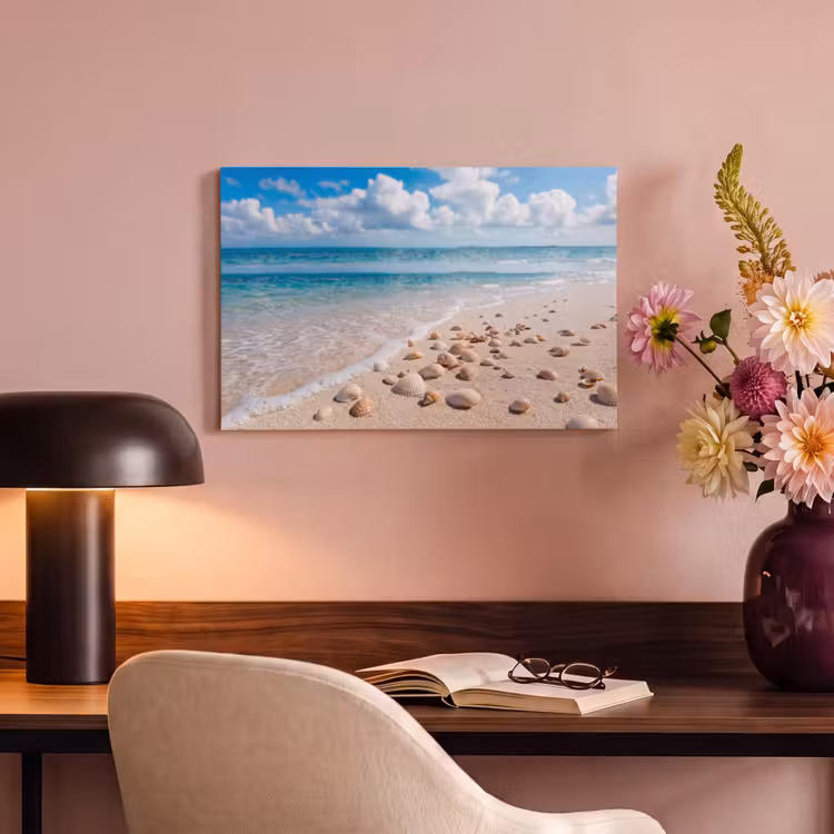 Canvas schilderij - Schelpen - Strand - Natuur - Beige — 3