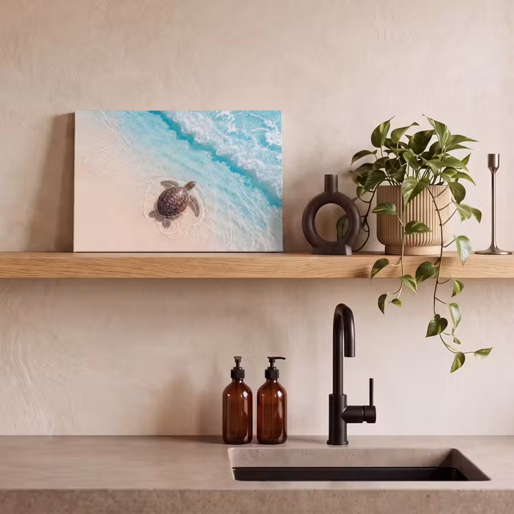 Canvas schilderij - Schildpad - Helder water - Strand - Dieren - Natuur — 2