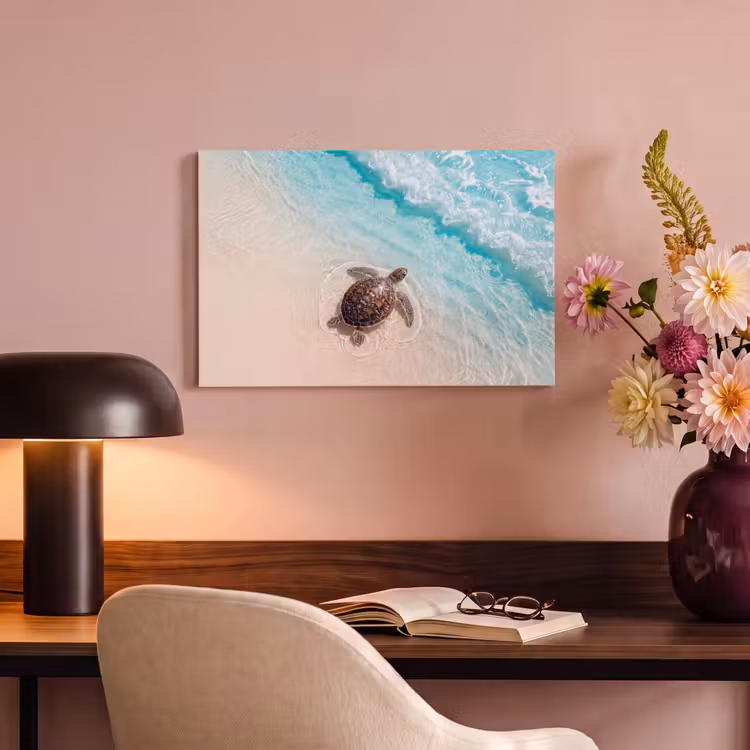 Canvas schilderij - Schildpad - Helder water - Strand - Dieren - Natuur — 3