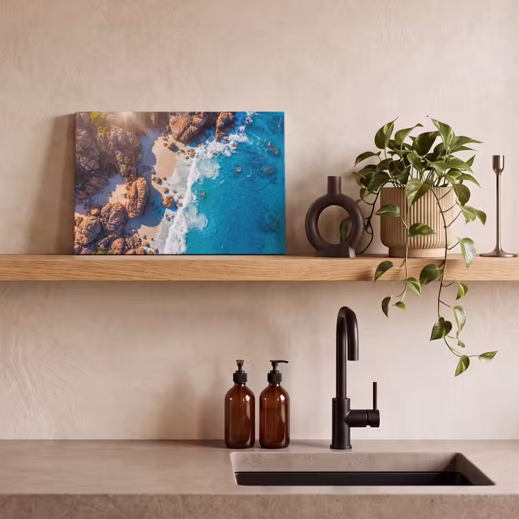 Canvas schilderij - Strand - Zee - Rotsen - Natuur - Blauw — 2