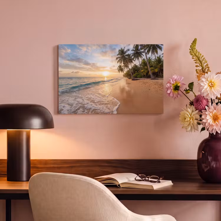 Canvas schilderij - Strand - Zonsondergang - Tropisch - Natuur - Goud — 3