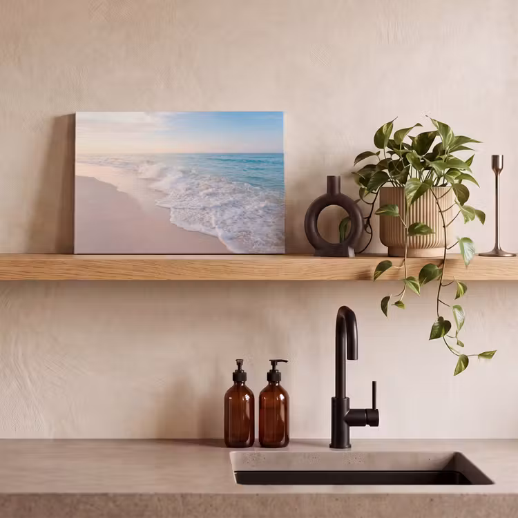Canvas schilderij - Zee - Golven - Strand - Natuur - Wit — 2