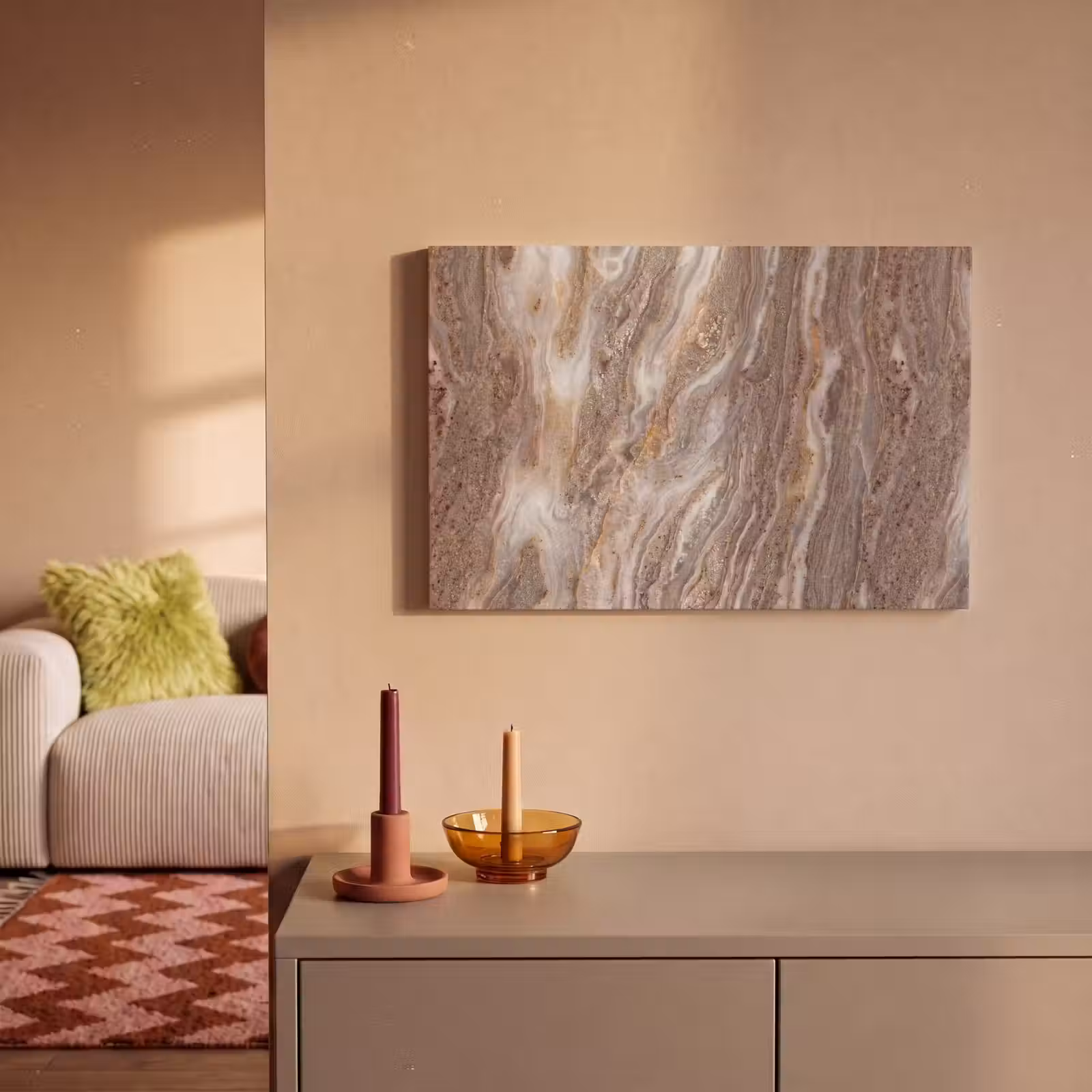 Canvas schilderij - Textuur - Steen - Abstract - Beige — 1