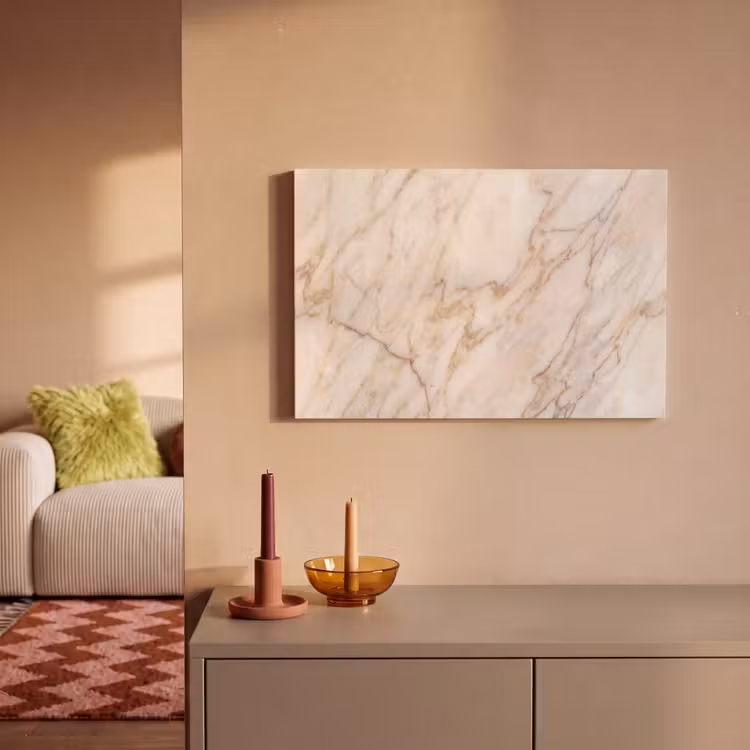 Canvas schilderij - Marmer - Ader - Abstract - Wit - Goud — 1