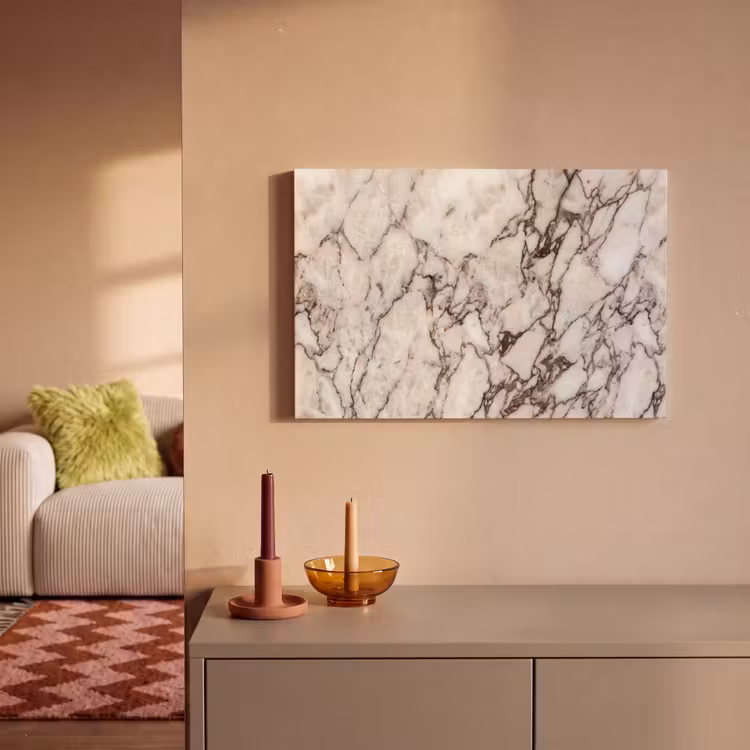 Canvas schilderij - Marmer - Textuur - Abstract - Wit - Bruin — 1