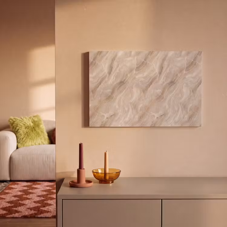 Canvas schilderij - Steen - Golvend - Abstract - Beige — 1