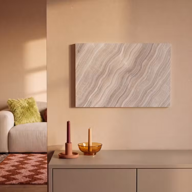 Canvas schilderij - Textuur - Golvend - Abstract - Modern - Beige — 1