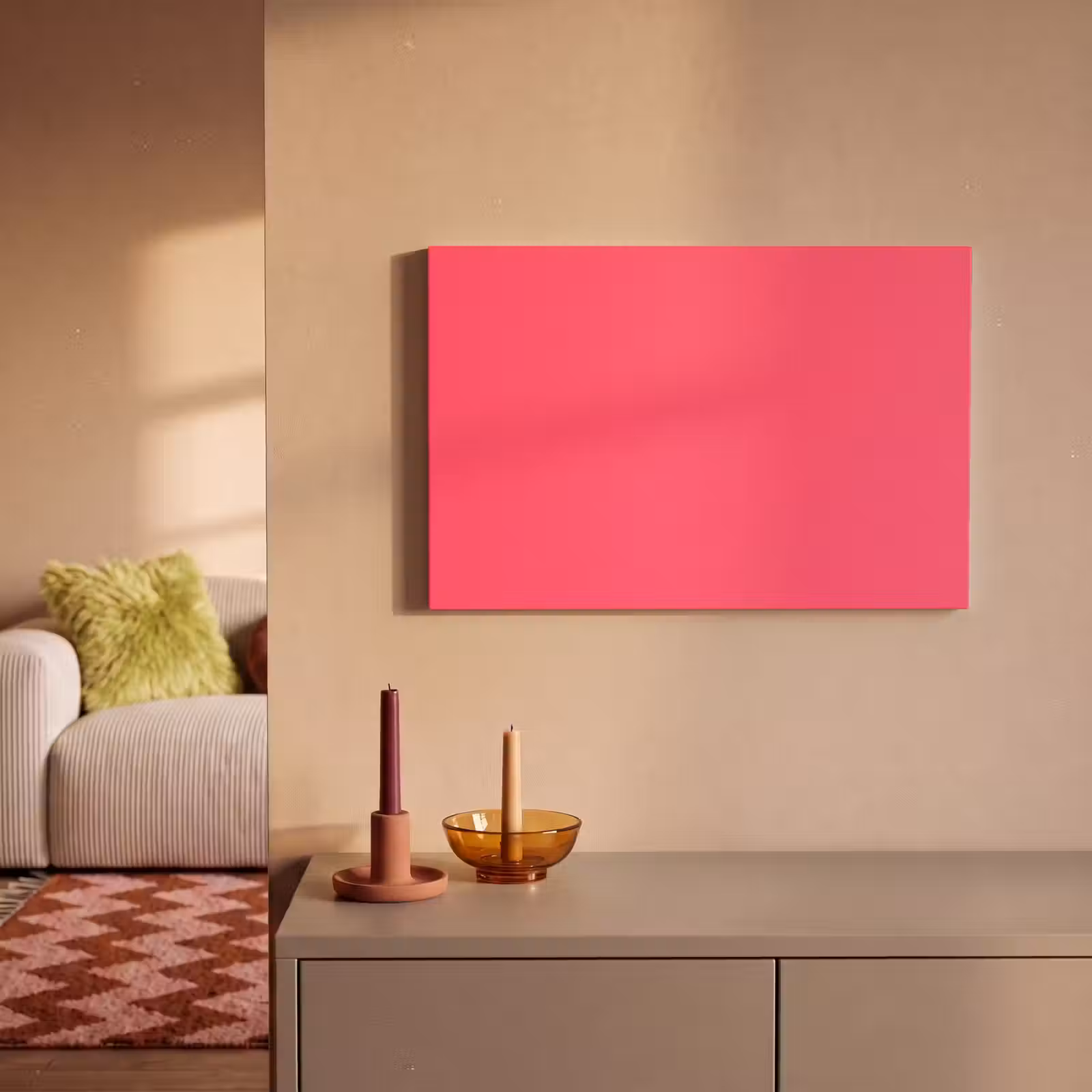 Canvas schilderij - Neon - Flamingo - Roze — 1