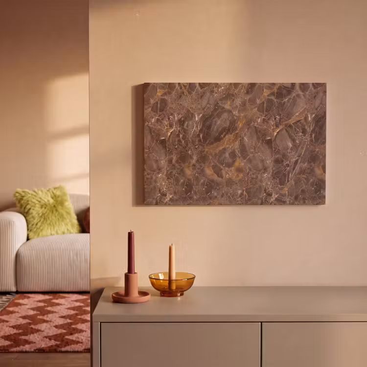 Canvas schilderij - Marmer - Patroon - Natuur - Bruin - Goud — 1
