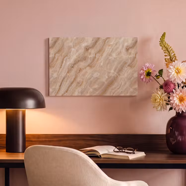 Canvas schilderij - Steen - Ader - Natuur - Modern - Beige — 3
