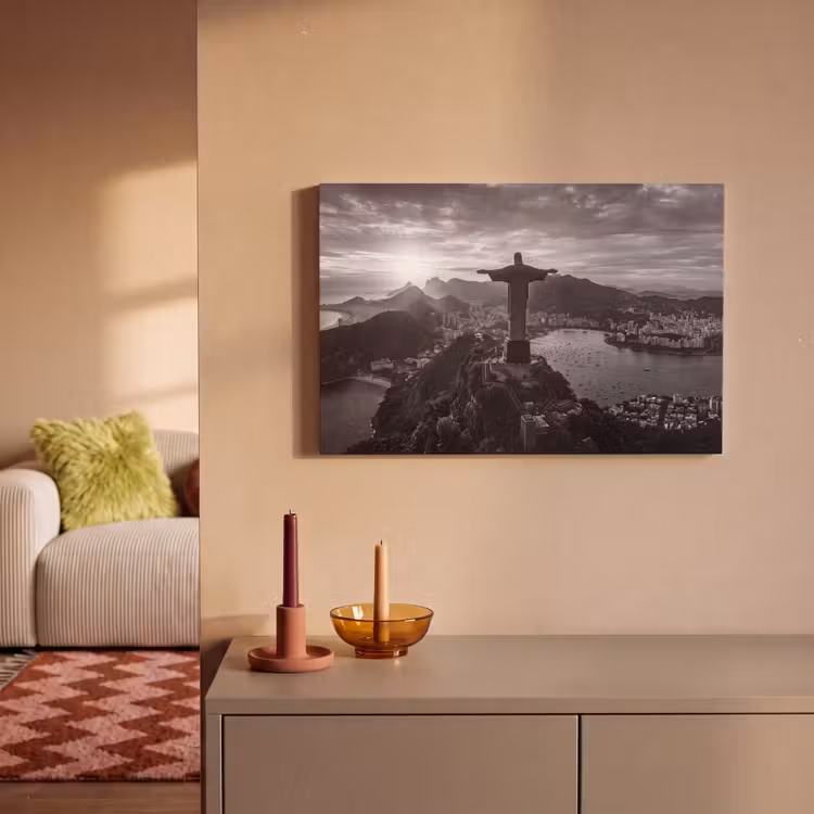 Canvas schilderij - Monument - Stadsgezicht - Landschap - Zwart-wit — 1