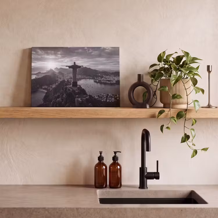 Canvas schilderij - Monument - Stadsgezicht - Landschap - Zwart-wit — 2