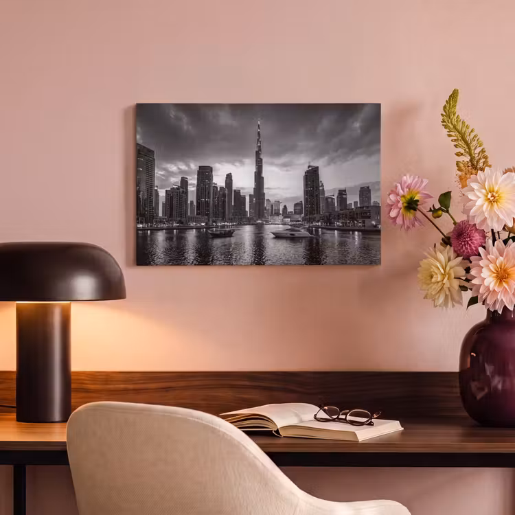 Canvas schilderij - Stad - Skyline - Architectuur - Avond - Zwart-wit — 3