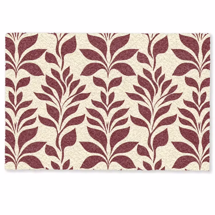 Deurmat - Abstract - Bladeren - Burgundy — 1
