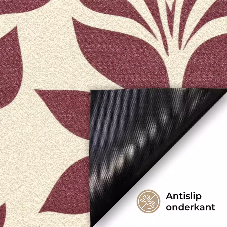Deurmat - Abstract - Bladeren - Burgundy — 6