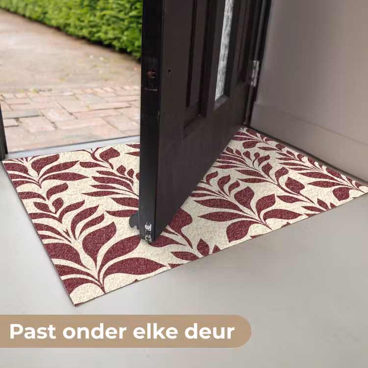 Deurmat - Abstract - Bladeren - Burgundy — 7
