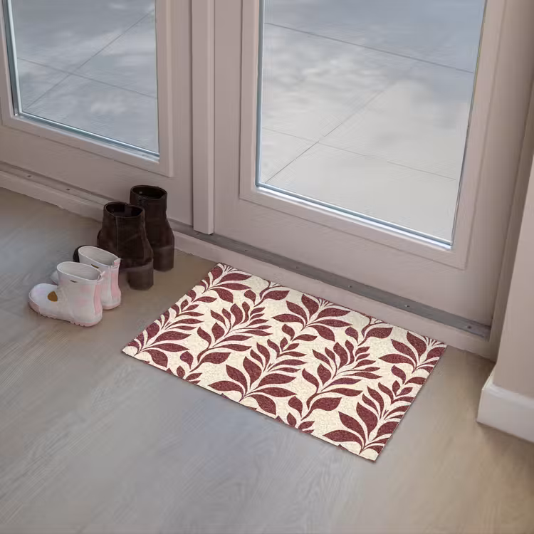 Deurmat - Abstract - Bladeren - Burgundy — 8