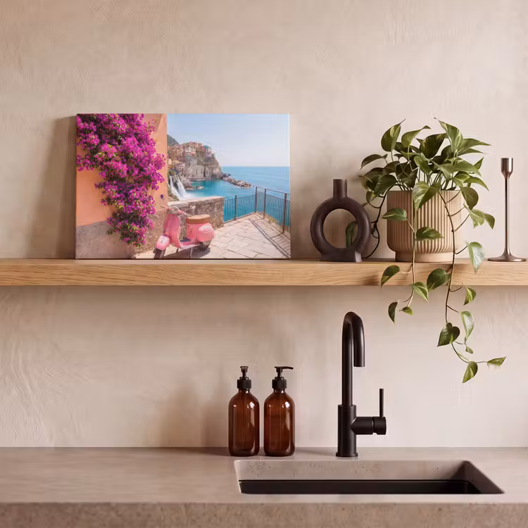 Canvas schilderij - Voertuig - Roze - Kust - Zomer - Reizen — 2