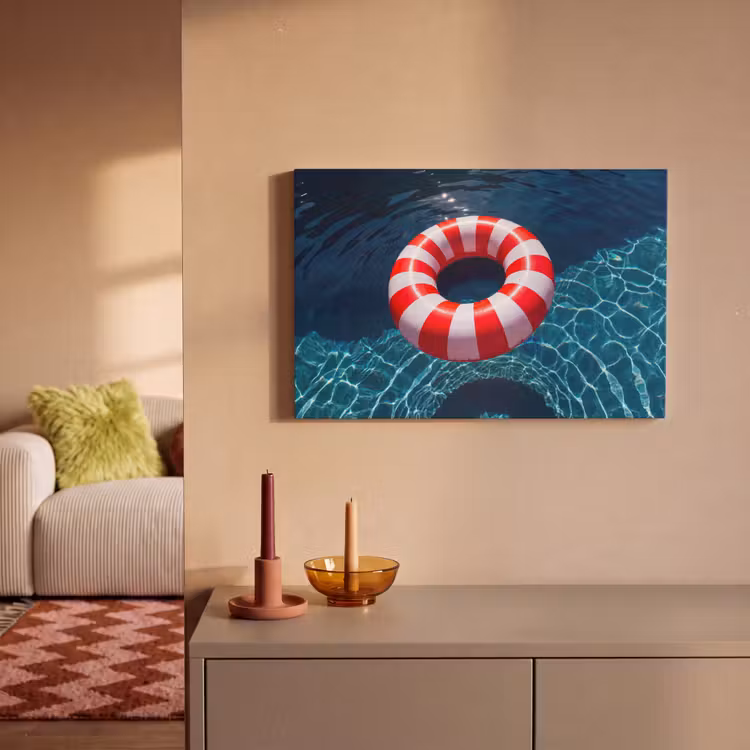 Canvas schilderij - Recreatie - Water - Zomer - Rood - Wit — 1
