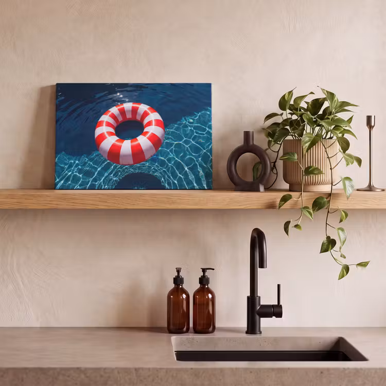 Canvas schilderij - Recreatie - Water - Zomer - Rood - Wit — 2