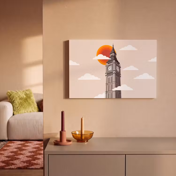 Canvas schilderij - Toren - Klok - Londen - Architectuur - Retro — 1