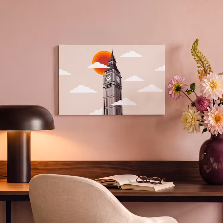 Canvas schilderij - Toren - Klok - Londen - Architectuur - Retro — 3