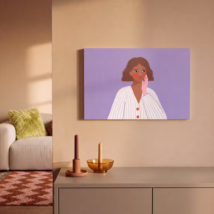 Canvas schilderij - Vrouw - Gezicht - Mensen - Abstract - Kleurrijk — 1