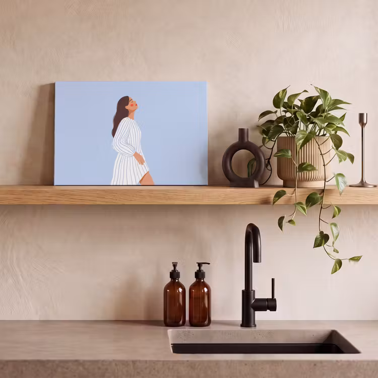 Canvas schilderij - Vrouw - Profiel - Rust - Modern - Illustratie — 2