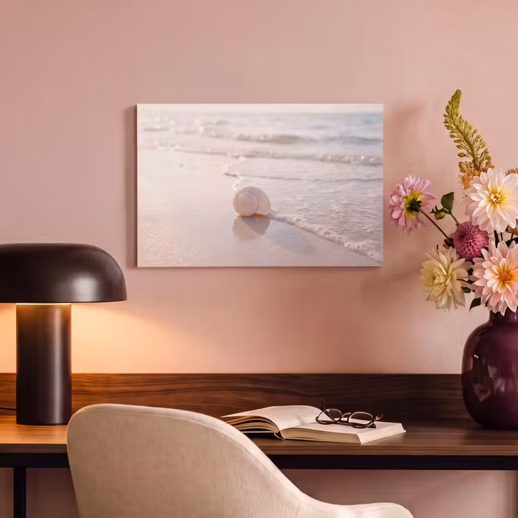 Canvas schilderij - Zeeschelp - Strand - Zee - Natuur - Beige — 3