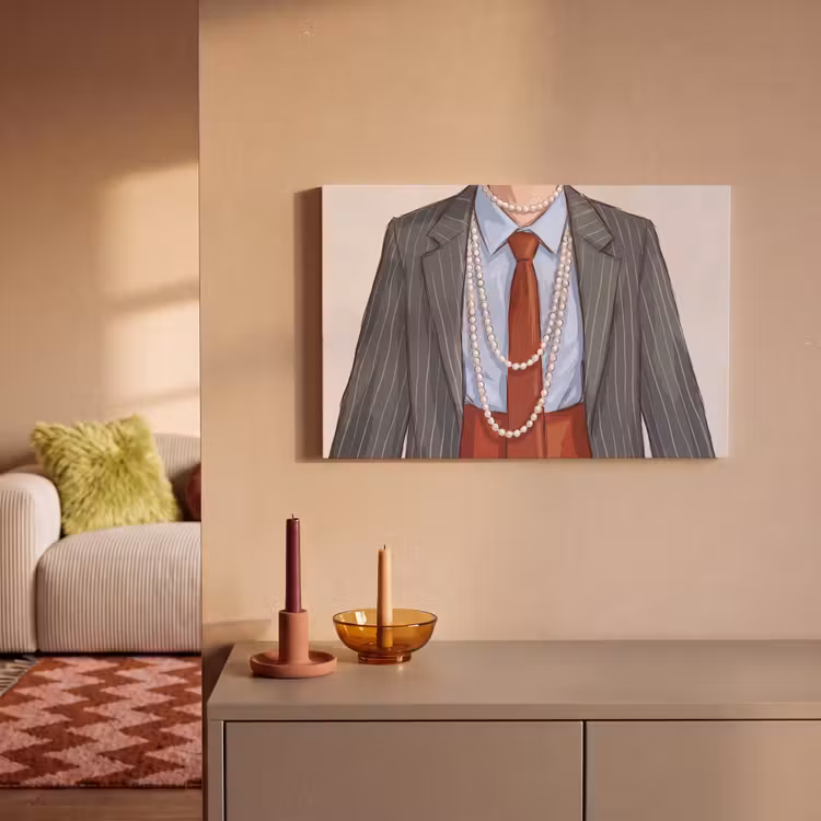 Canvas schilderij - Kleding - Strik - Parels - Klassiek - Mode — 1