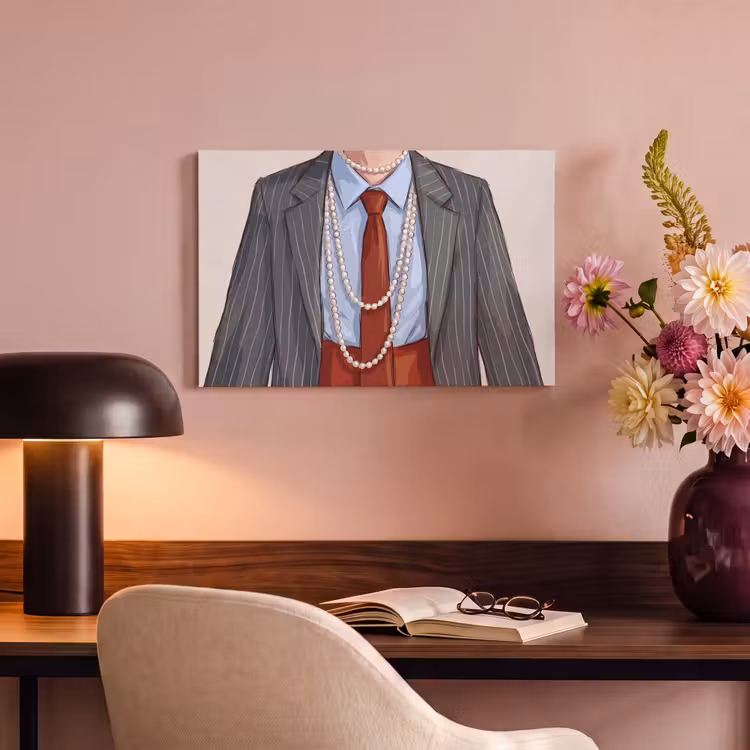 Canvas schilderij - Kleding - Strik - Parels - Klassiek - Mode — 3