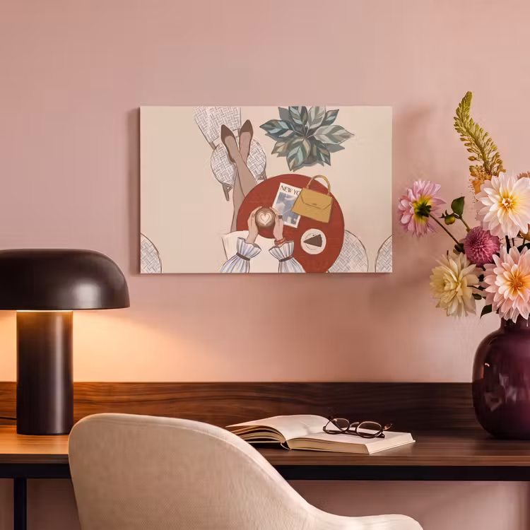 Canvas schilderij - Mensen - Cafe - Koffie - Stadsleven - Modern — 3