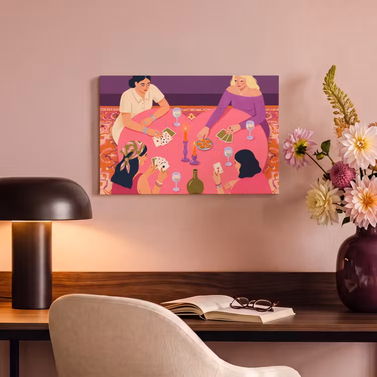 Canvas schilderij - Mensen - Kaartspel - Interieur - Modern - Kleurrijk — 3