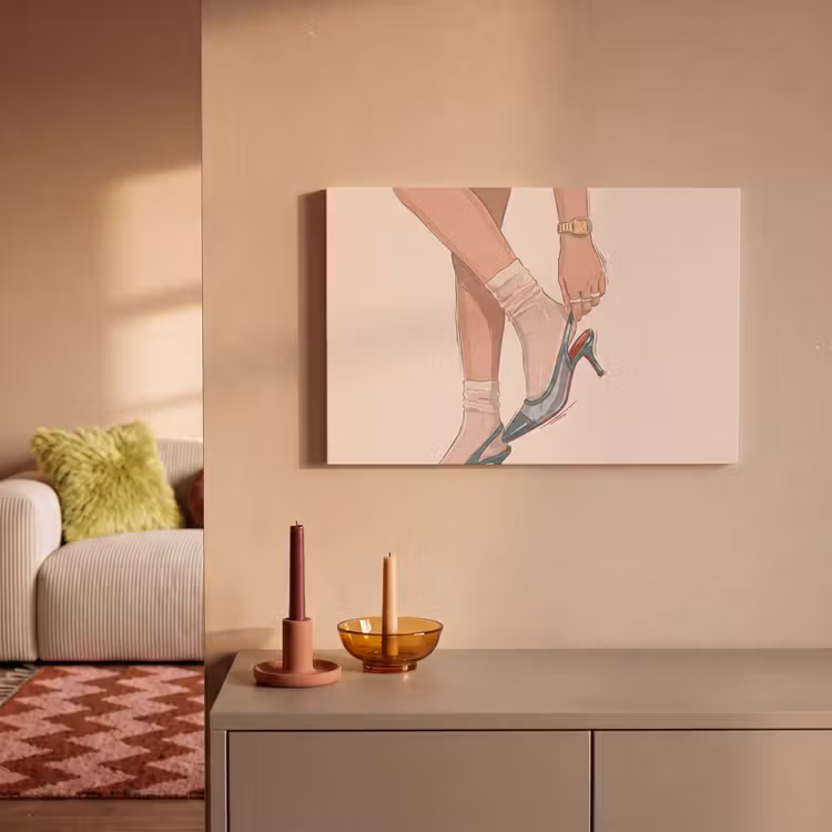 Canvas schilderij - Vrouw - Schoen - Mode - Lifestyle - Groen — 1