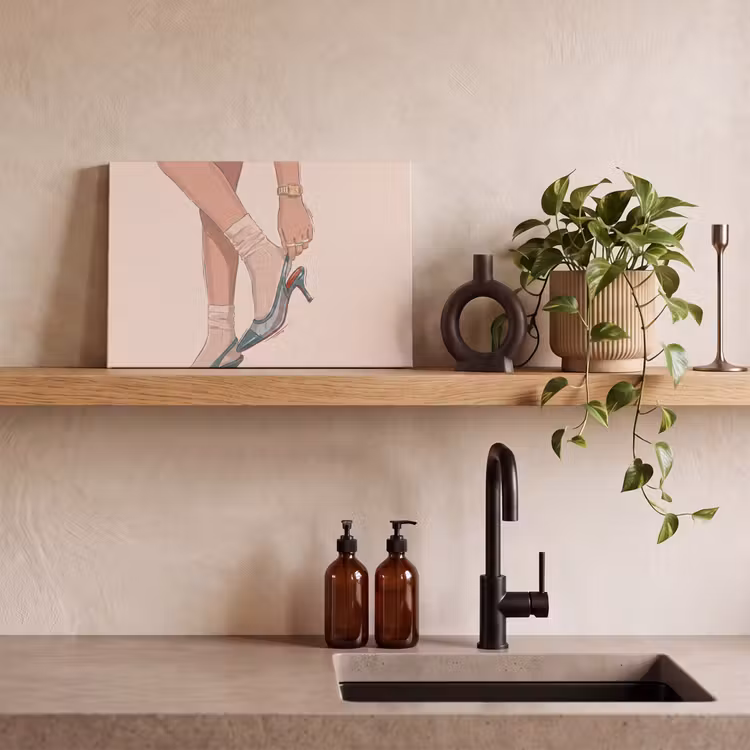 Canvas schilderij - Vrouw - Schoen - Mode - Lifestyle - Groen — 2