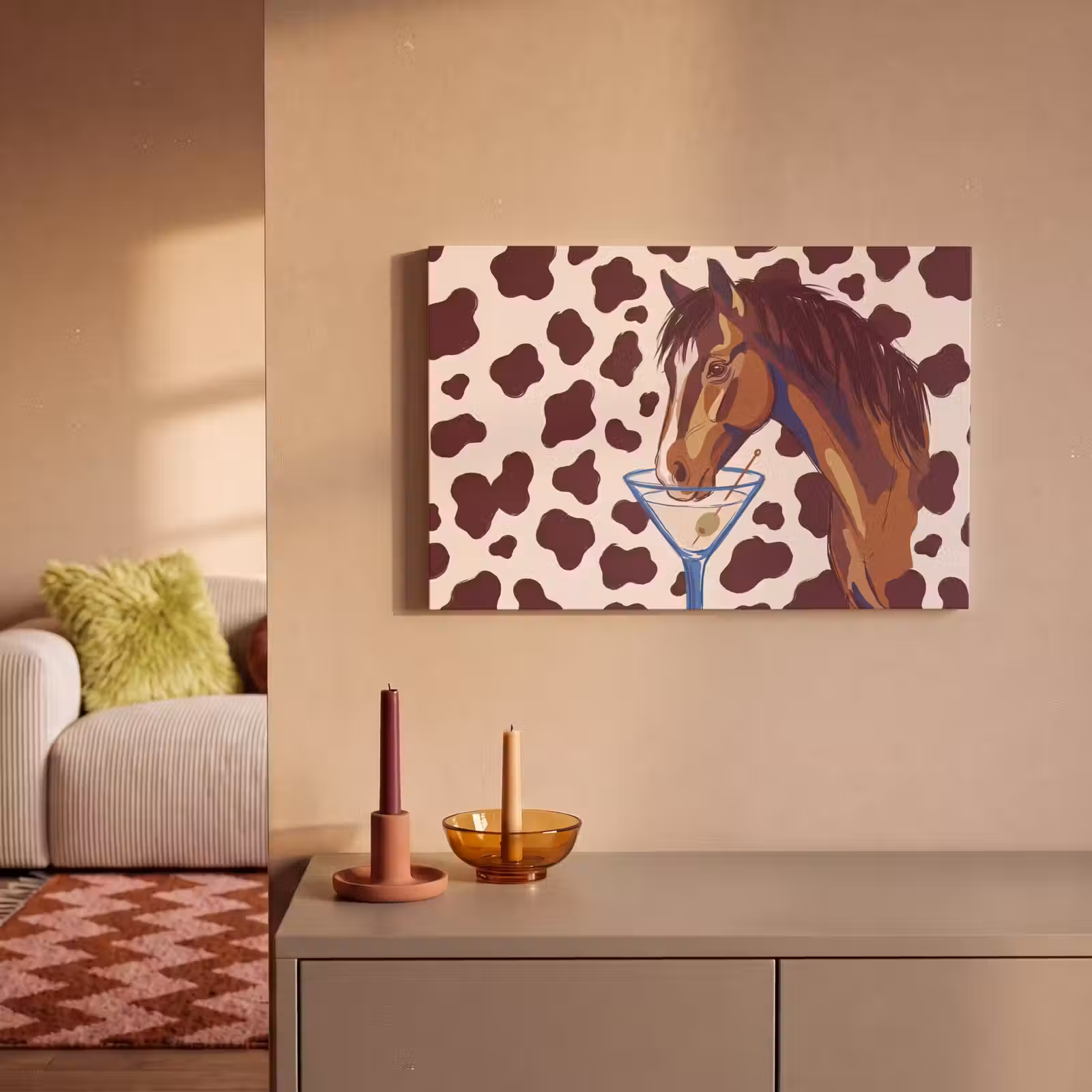 Canvas schilderij - Paard - Martini - Dieren - Abstract - Bruin — 1