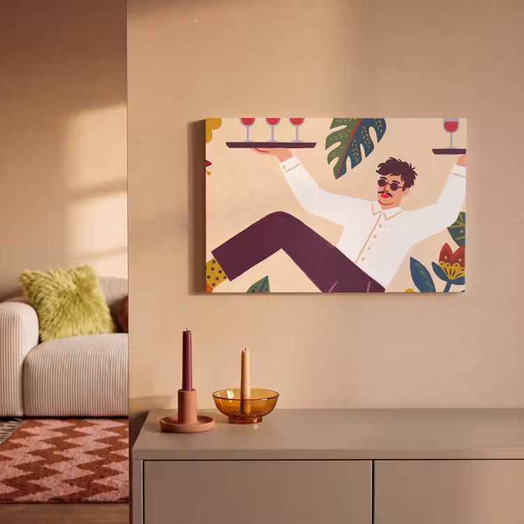 Canvas schilderij - Mensen - Dienblad - Eten - Modern - Kleurrijk — 1