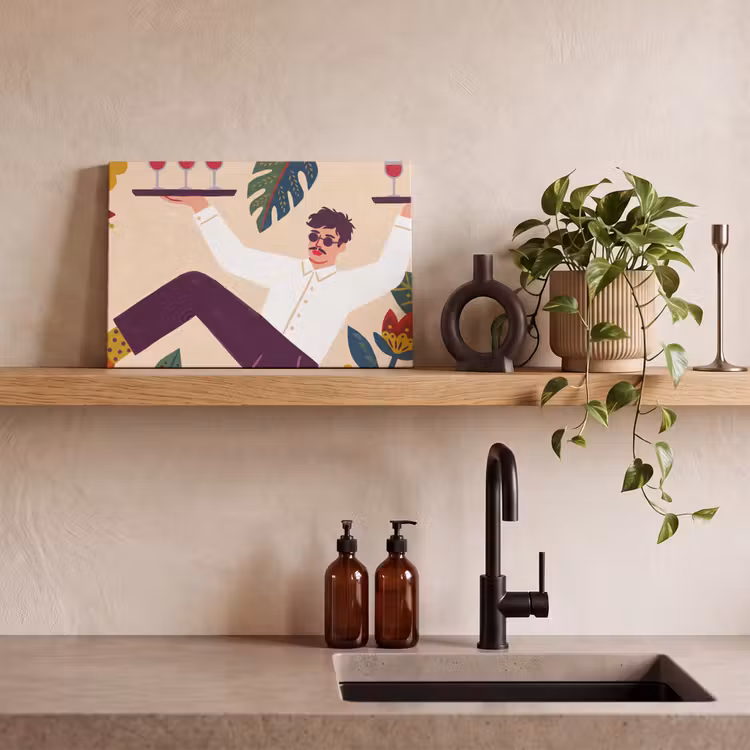 Canvas schilderij - Mensen - Dienblad - Eten - Modern - Kleurrijk — 2
