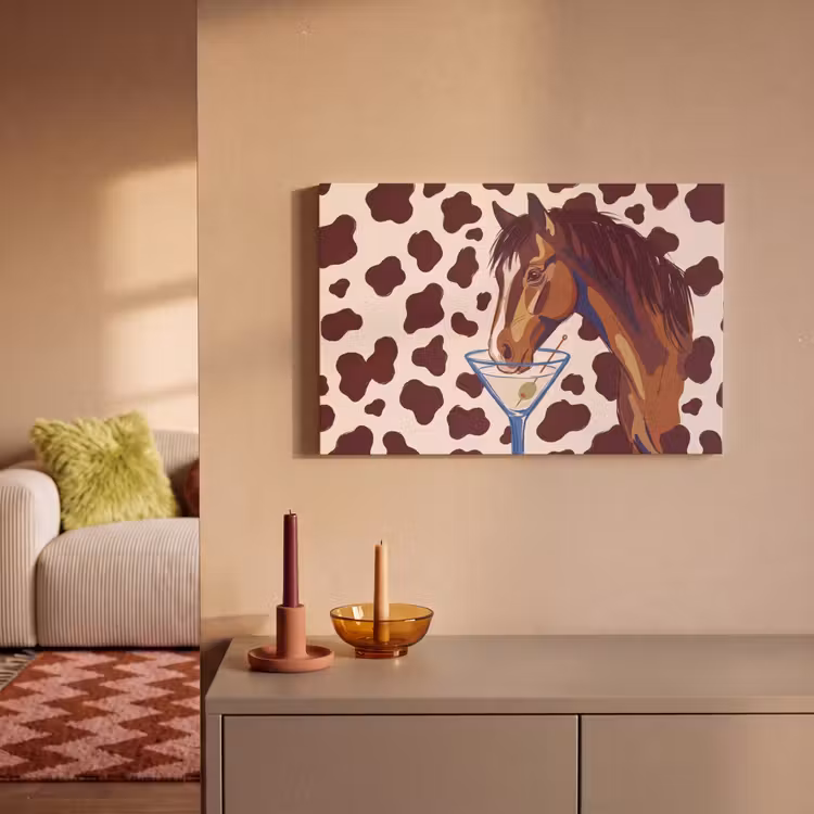 Canvas schilderij - Paard - Martini - Dieren - Abstract - Bruin — 1