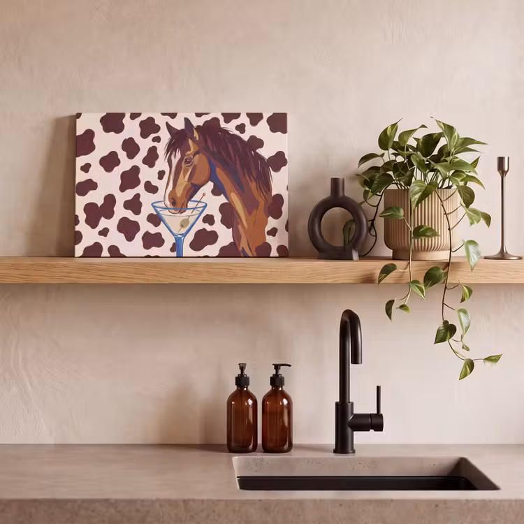 Canvas schilderij - Paard - Martini - Dieren - Abstract - Bruin — 2
