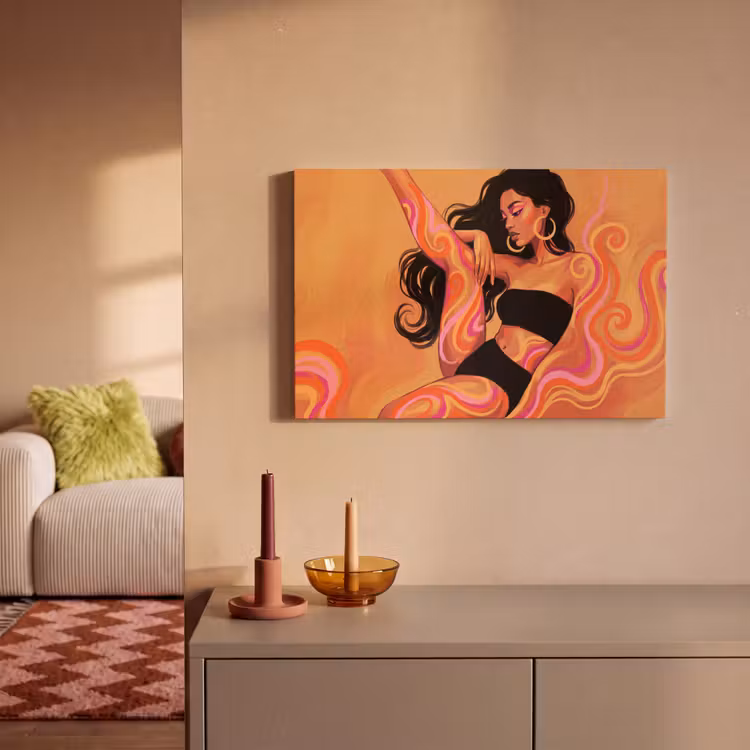 Canvas schilderij - Vrouw - Portret - Abstract - Modern - Kleurrijk — 1
