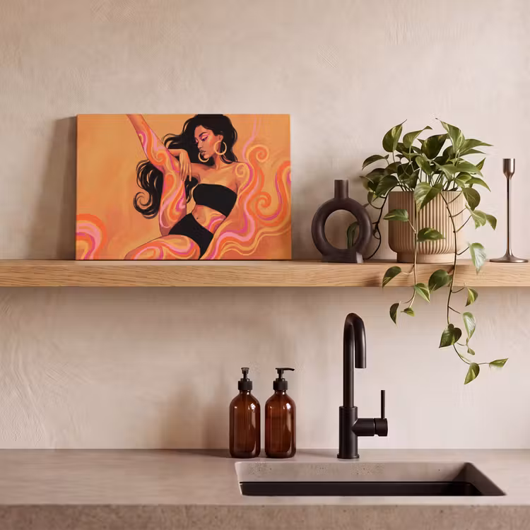 Canvas schilderij - Vrouw - Portret - Abstract - Modern - Kleurrijk — 2