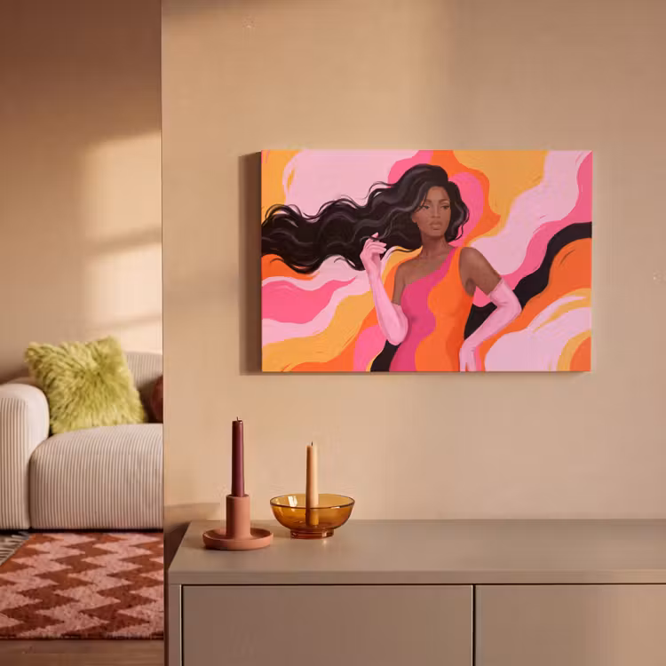 Canvas schilderij - Vrouw - Portret - Kleurrijk - Modern - Kunst — 1