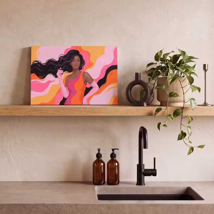 Canvas schilderij - Vrouw - Portret - Kleurrijk - Modern - Kunst — 2