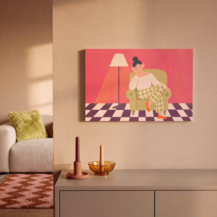 Canvas schilderij - Vrouw - Rust - Interieur - Modern - Kunst — 1